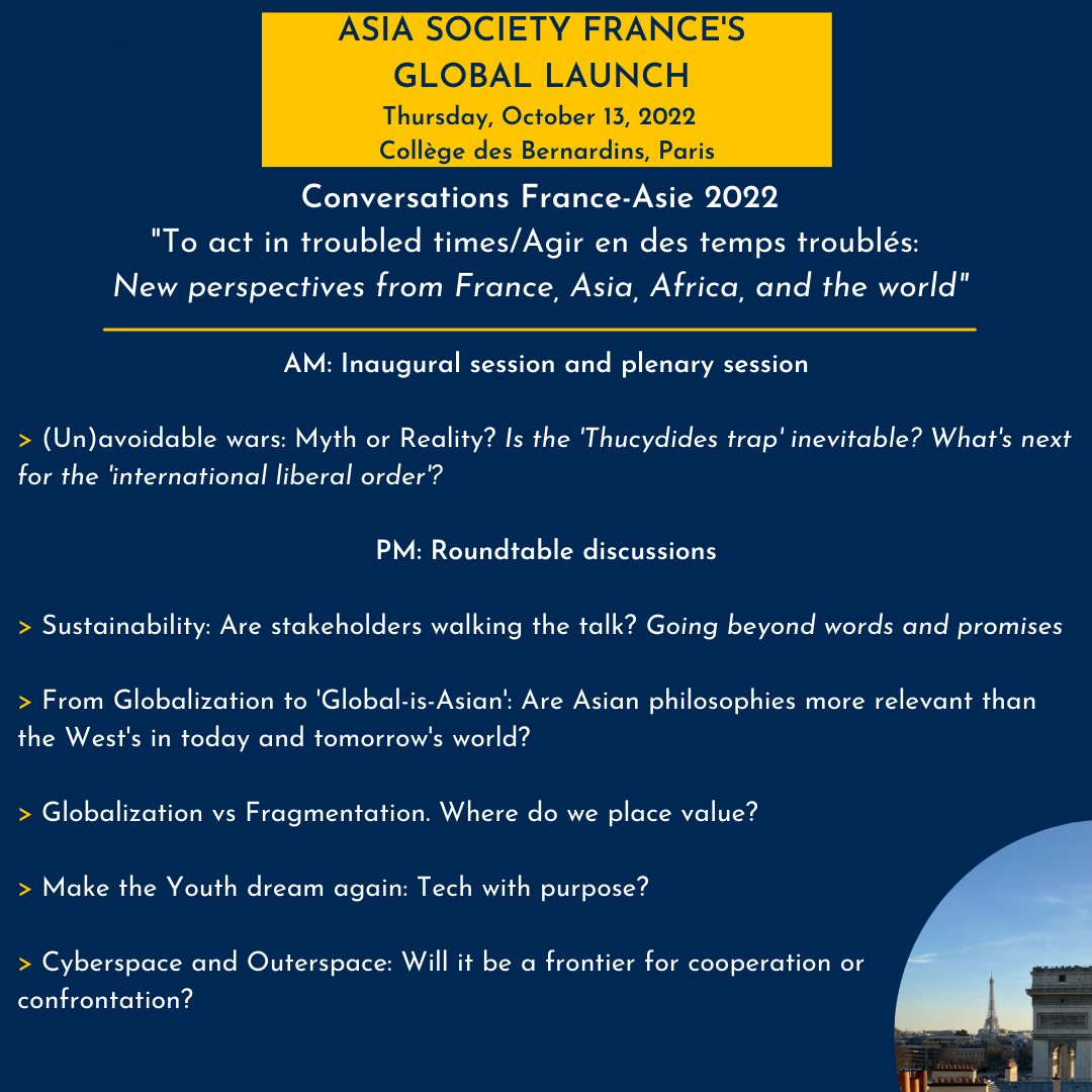 Asia Society's France Global Launch "Conversations France-Asie 2022 ...